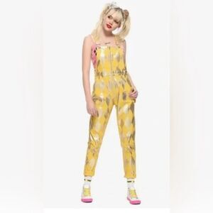 Spirit Harley Quinn Birds of Prey Yellow/Gold Diamond Overalls, size SMALL